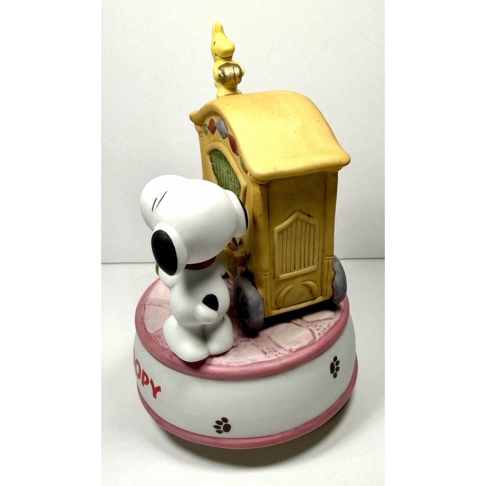 Vintage Sekiguchi Peanuts Snoopy Japan Music Box Crank Organ Figure 1997 Rare - Picture 9 of 17